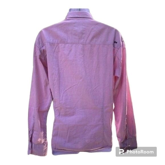 WOLLNER pink plaid dress shirt men size L - Picture 4 of 6